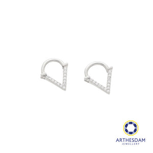 Arthesdam Jewellery 14K White Gold Sparkling Cone Hoop Earring/ Septum Ring