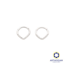 Load image into Gallery viewer, Arthesdam Jewellery 14K White Gold Sparkling V Hoop Earring/ Septum Ring
