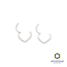 Load image into Gallery viewer, Arthesdam Jewellery 14K White Gold Sparkling V Hoop Earring/ Septum Ring
