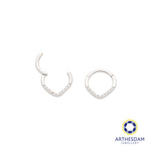 Load image into Gallery viewer, Arthesdam Jewellery 14K White Gold Sparkling V Hoop Earring/ Septum Ring
