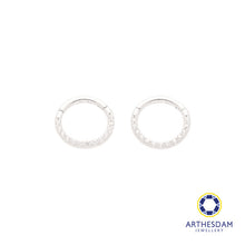 Load image into Gallery viewer, Arthesdam Jewellery 14K White Gold Sparkling Round Hoop Earring/ Septum Ring
