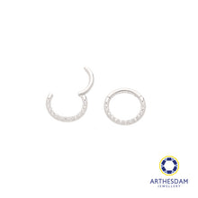 Load image into Gallery viewer, Arthesdam Jewellery 14K White Gold Sparkling Round Hoop Earring/ Septum Ring
