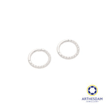 Load image into Gallery viewer, Arthesdam Jewellery 14K White Gold Sparkling Round Hoop Earring/ Septum Ring
