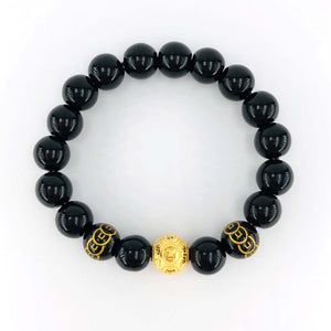 Arthesdam Jewellery 999 Gold Wealth Ball Obsidian Bracelet