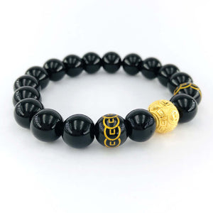 Arthesdam Jewellery 999 Gold Wealth Ball Obsidian Bracelet