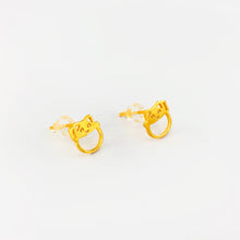 Load image into Gallery viewer, Arthesdam Jewellery 999 Gold Fortune Cat Earrings
