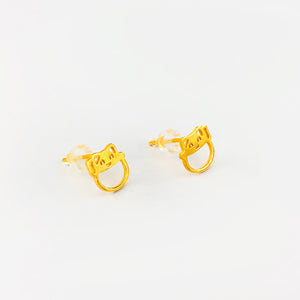 Arthesdam Jewellery 999 Gold Fortune Cat Earrings