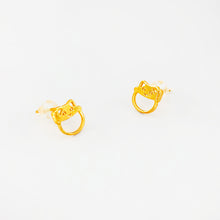 Load image into Gallery viewer, Arthesdam Jewellery 999 Gold Fortune Cat Earrings
