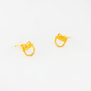 Arthesdam Jewellery 999 Gold Fortune Cat Earrings