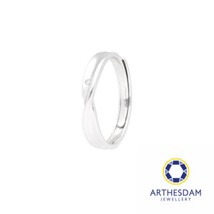 Arthesdam Jewellery 925 Silver Single Solitaire Twisted Adjustable Ring