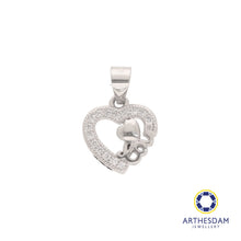 Load image into Gallery viewer, Arthesdam Jewellery 925 Silver Heart with Love Pendant
