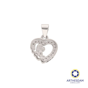 Arthesdam Jewellery 925 Silver Heart with Love Pendant