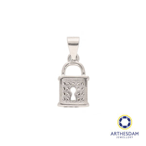 Arthesdam Jewellery 925 Silver Sparkling Lock Pendant