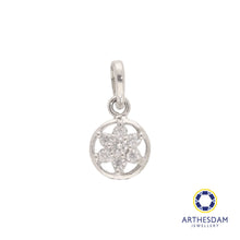 Load image into Gallery viewer, Arthesdam Jewellery 925 Silver Sparkling Flower in Frame Pendant
