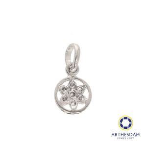 Arthesdam Jewellery 925 Silver Sparkling Flower in Frame Pendant