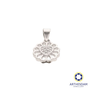 Arthesdam Jewellery 925 Silver Daisy Flower Heart Pendant