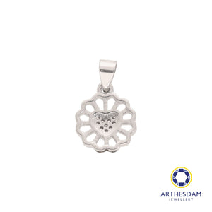 Arthesdam Jewellery 925 Silver Daisy Flower Heart Pendant