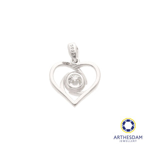 Arthesdam Jewellery 925 Silver Moissanite 3 Hearts Pendant