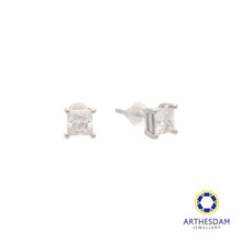 Load image into Gallery viewer, Arthesdam Jewellery 925 Silver Moissanite Square Earrings
