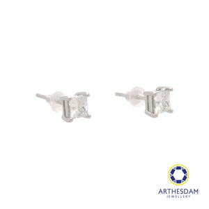 Arthesdam Jewellery 925 Silver Moissanite Square Earrings