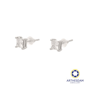 Arthesdam Jewellery 925 Silver Moissanite Square Earrings