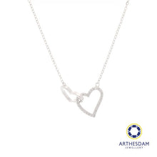 Load image into Gallery viewer, Arthesdam Jewellery 925 Silver Moissanite Interlock Hearts Necklace
