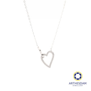 Arthesdam Jewellery 925 Silver Moissanite Interlock Hearts Necklace