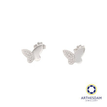 Load image into Gallery viewer, Arthesdam Jewellery 925 Silver Sparkling Butterfly Earrings
