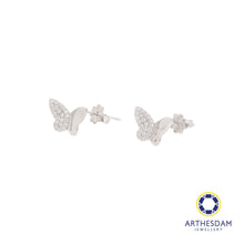 Load image into Gallery viewer, Arthesdam Jewellery 925 Silver Sparkling Butterfly Earrings
