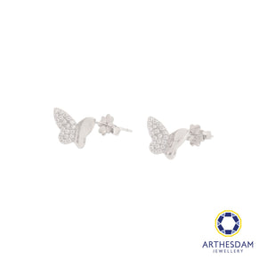 Arthesdam Jewellery 925 Silver Sparkling Butterfly Earrings