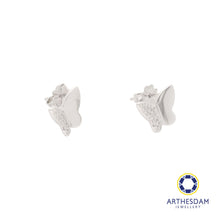 Load image into Gallery viewer, Arthesdam Jewellery 925 Silver Sparkling Butterfly Earrings
