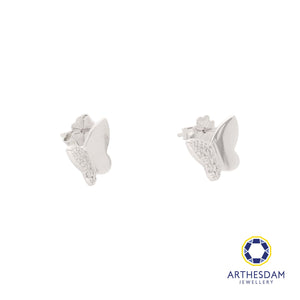 Arthesdam Jewellery 925 Silver Sparkling Butterfly Earrings