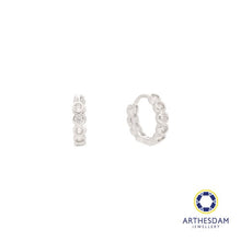 Load image into Gallery viewer, Arthesdam Jewellery 925 Silver Bezel Solitaire Hoop Earrings
