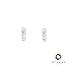 Load image into Gallery viewer, Arthesdam Jewellery 925 Silver Bezel Solitaire Hoop Earrings
