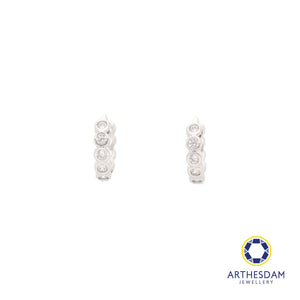 Arthesdam Jewellery 925 Silver Bezel Solitaire Hoop Earrings