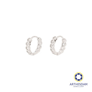 Arthesdam Jewellery 925 Silver Bezel Solitaire Hoop Earrings