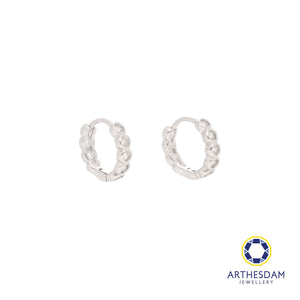 Arthesdam Jewellery 925 Silver Bezel Solitaire Hoop Earrings