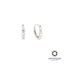 Load image into Gallery viewer, Arthesdam Jewellery 925 Silver Diamond Shape Hoop Earrings
