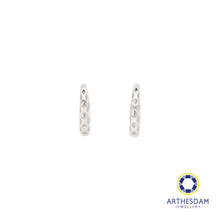 Load image into Gallery viewer, Arthesdam Jewellery 925 Silver Diamond Shape Hoop Earrings
