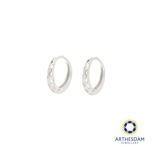 Arthesdam Jewellery 925 Silver Diamond Shape Hoop Earrings