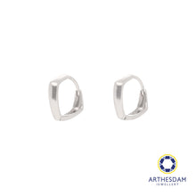 Load image into Gallery viewer, Arthesdam Jewellery 925 Silver Square Hoop Earrings
