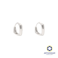 Load image into Gallery viewer, Arthesdam Jewellery 925 Silver Square Hoop Earrings
