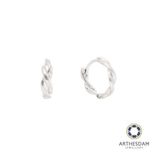 Load image into Gallery viewer, Arthesdam Jewellery 925 Silver Twisted Hoop Earrings
