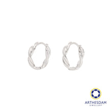 Load image into Gallery viewer, Arthesdam Jewellery 925 Silver Twisted Hoop Earrings
