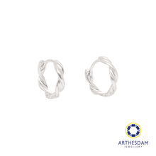 Load image into Gallery viewer, Arthesdam Jewellery 925 Silver Twisted Hoop Earrings
