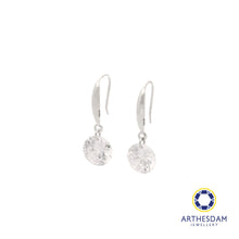 Load image into Gallery viewer, Arthesdam Jewellery 925 Silver Dangling Solitaire Earrings
