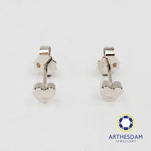 Load image into Gallery viewer, Arthesdam Jewellery 18K White Gold Little Heart Earrings
