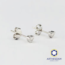 Load image into Gallery viewer, Arthesdam Jewellery 18K White Gold Little Heart Earrings
