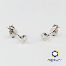 Load image into Gallery viewer, Arthesdam Jewellery 18K White Gold Little Heart Earrings
