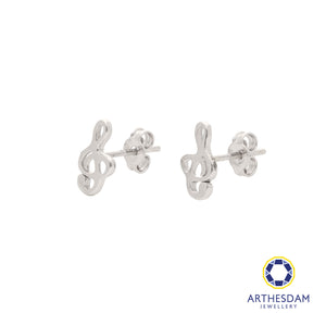 Arthesdam Jewellery 18K White Gold G clef Earrings